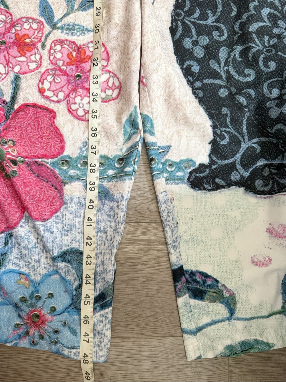 Women's Floral & Cat Print Tie-Strap Jumpsuit - Cream - Picture 9 of 9